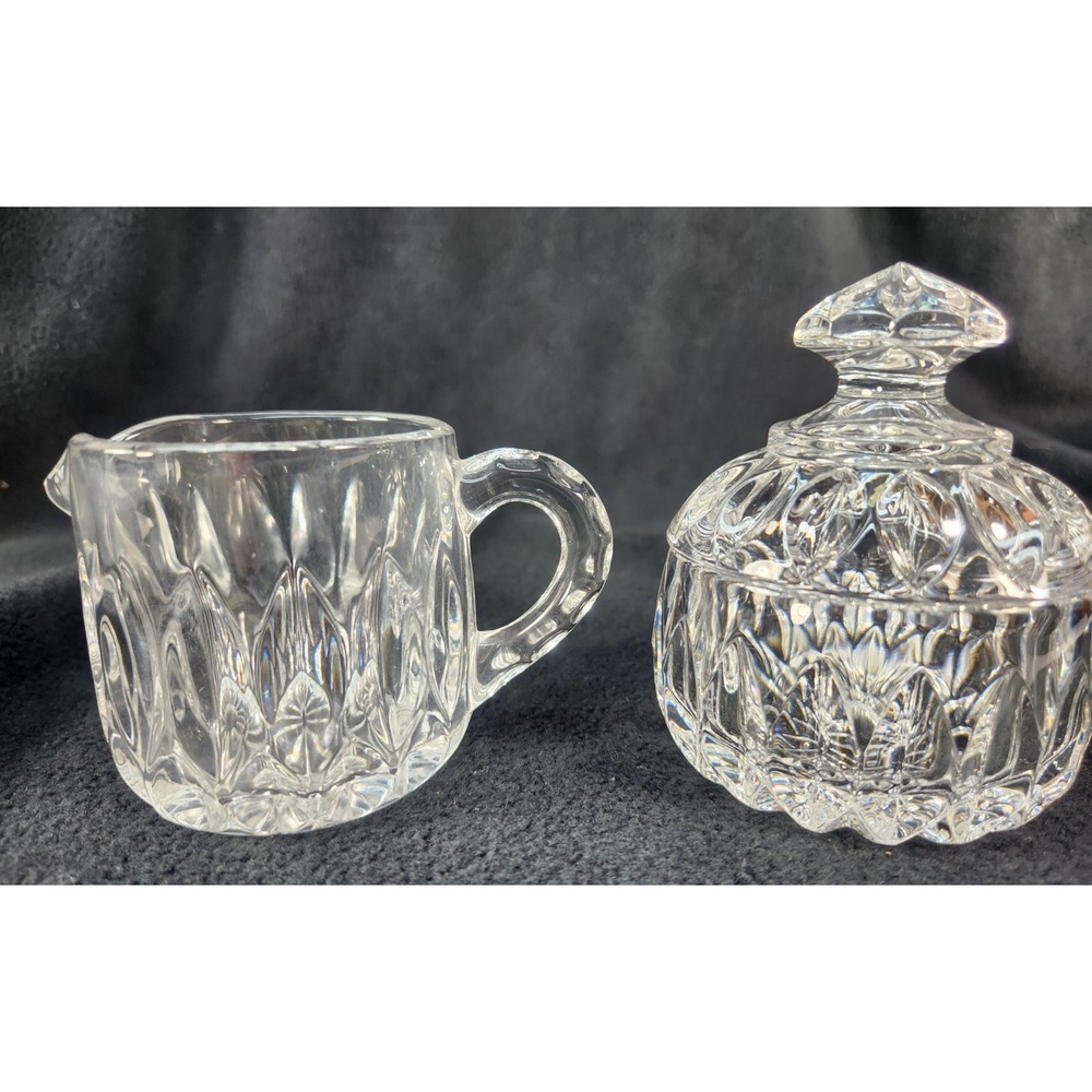 Antique GORHAM Althea Lead Crystal Covered Cream & Sugar Set West Germany